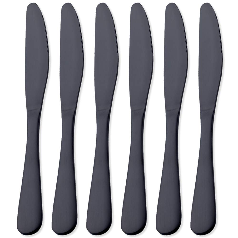 Cuchillo de cena GoGeiLi negro mate de 9,4 pulgadas, elegante y duradero.
