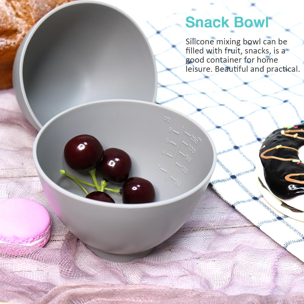 Goalfly tazones de silicona para snacks y té, medidas visibles