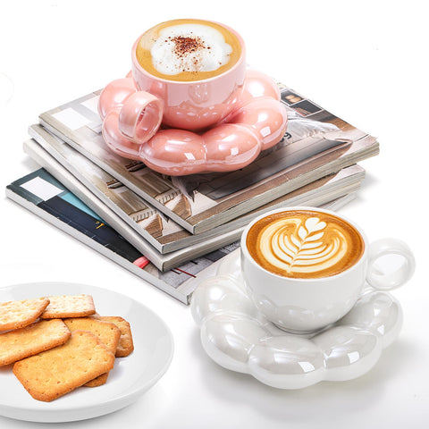 Goaste taza nube rosa, asa ergonómica para un agarre cómodo.