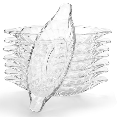 Goaste platos transparentes para ensaladas y postres, añaden elegancia a la mesa.