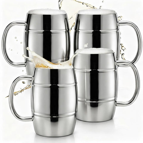 Goaste vaso barril de acero inoxidable, diseño 4 unidades para bebidas frías o calientes