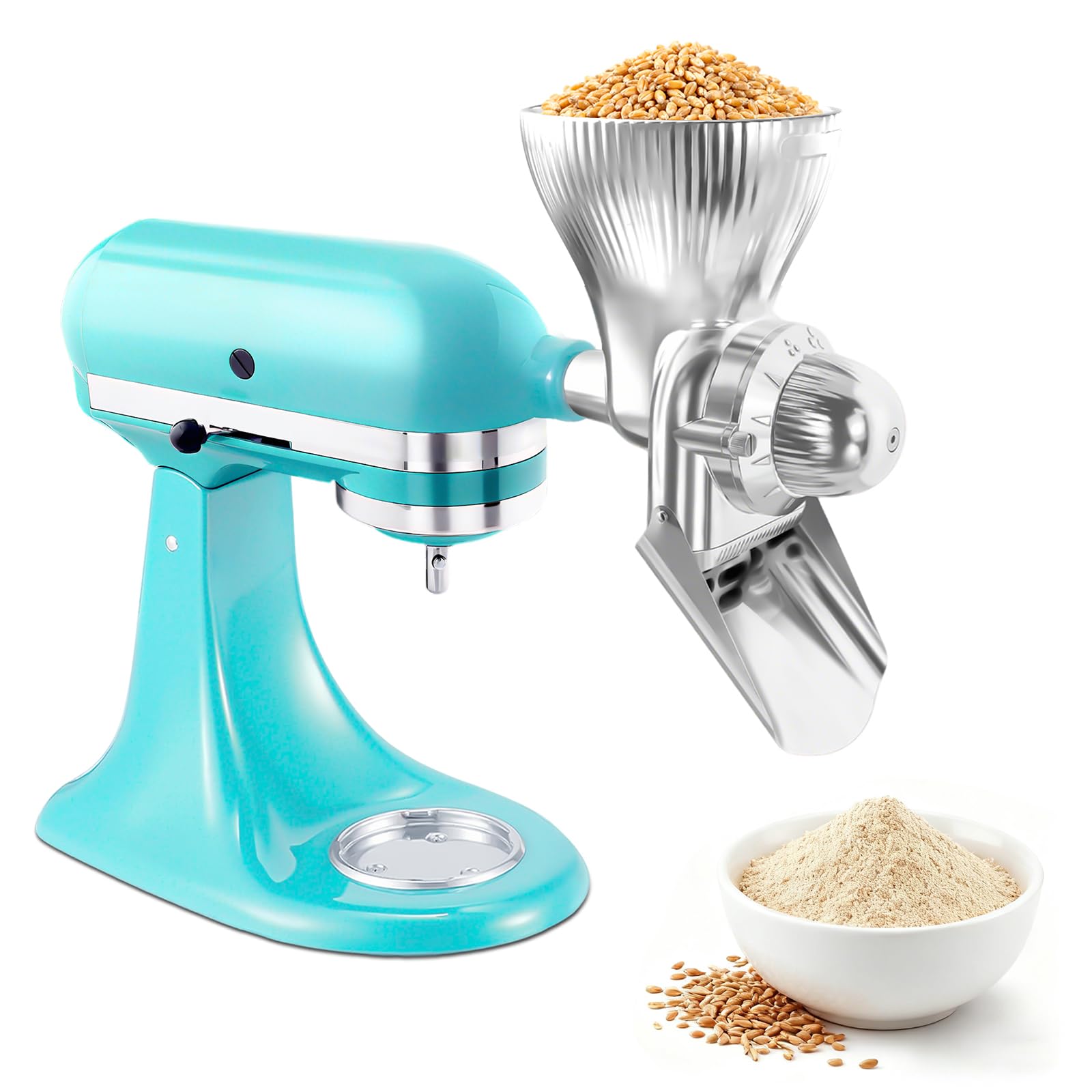 goatmood molinillo de grano para kitchenaid acoplado, molienda uniforme para harinas caseras