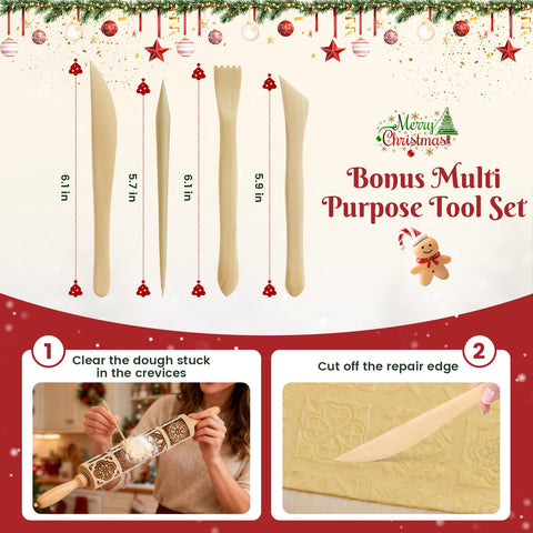 GOBAM Rodillo multiusos para galletas, pasteles y decoración casera.