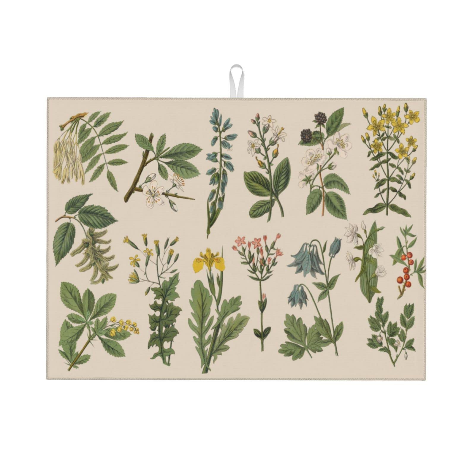 GOCGRV mat secado de platos vintage con diseño floral.
