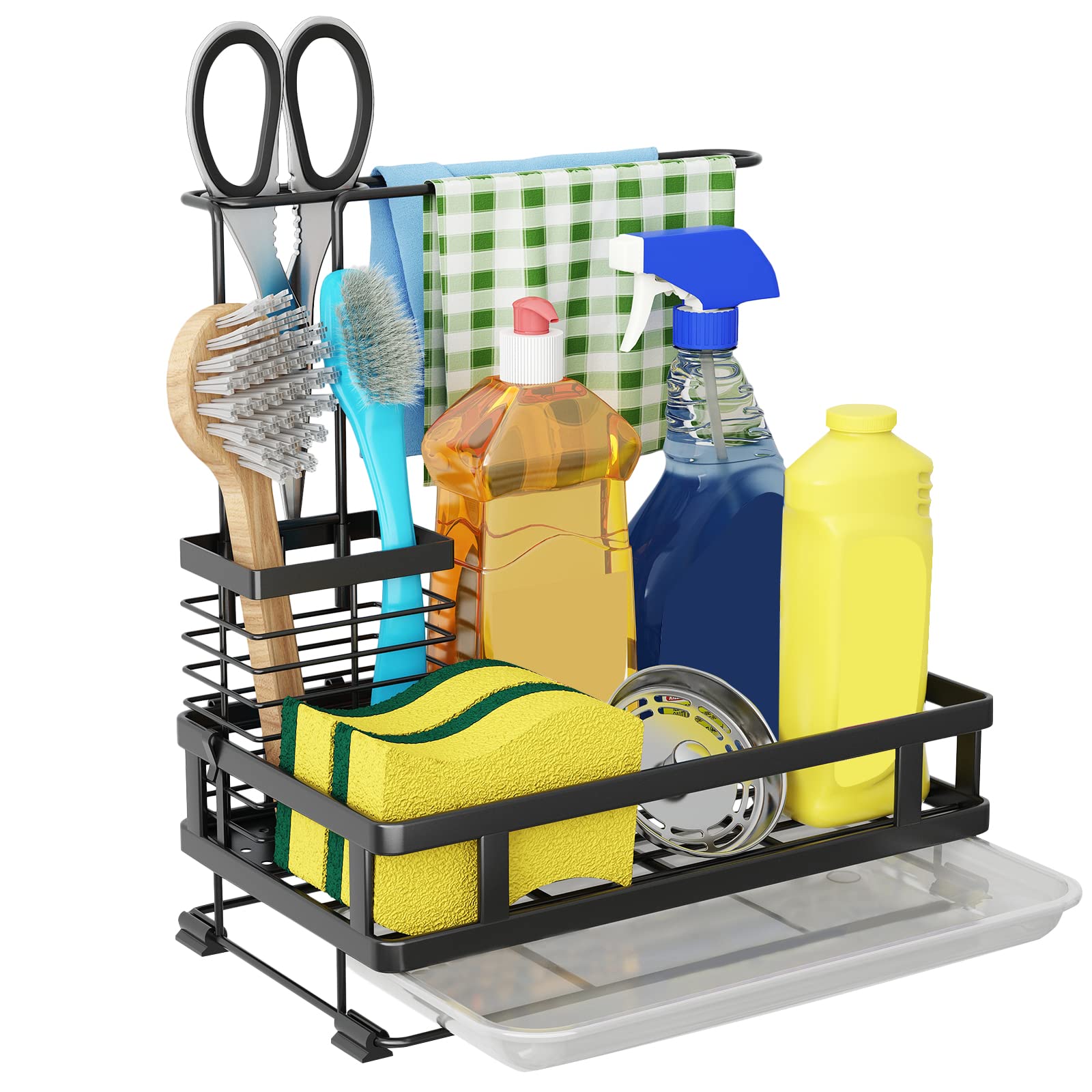 Godboat organizador-esponjas con amplio espacio para utensilios de limpieza.