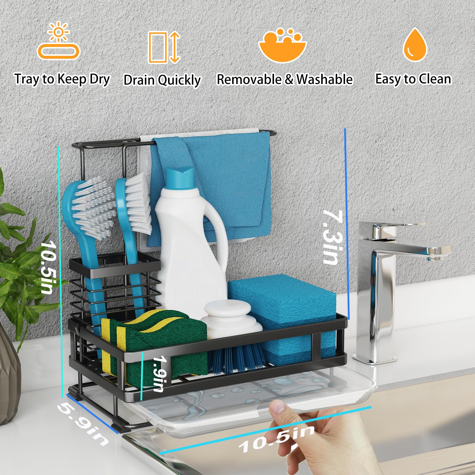 Godboat porta-cepillos-desmontable para ordenar cepillos y paños.