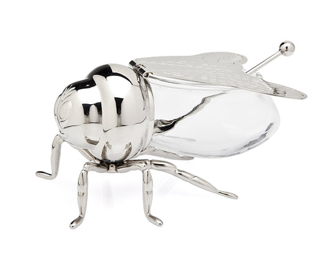Godinger jarra miel plateada con abeja, ideal para desayunos y ceremonias.