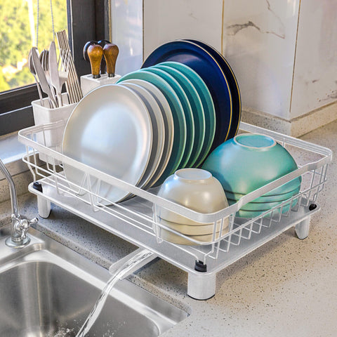 Goderewild escurridor de cocina con capacidad para 12 platos, organización diaria.