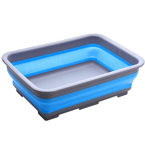 Goderewild tina plegable 10L para platos, ideal para ahorrar espacio en cocinas.