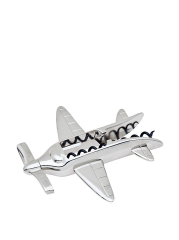 Godinger sacacorchos con diseño de avión, ideal para abrir vinos con estilo.