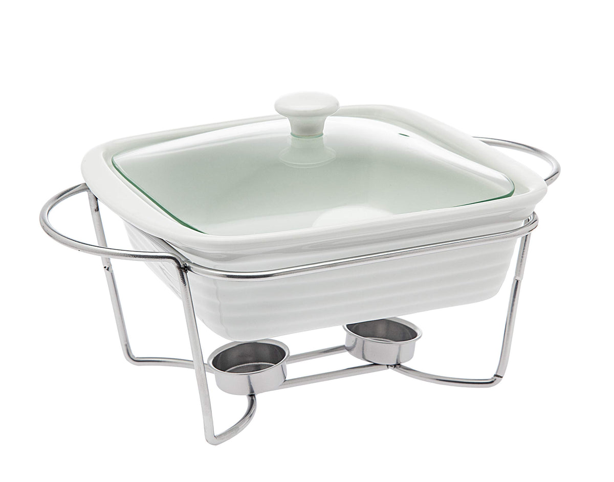 Godinger bandeja cuadrada para hornear con soporte, ideal para servir caliente en la mesa