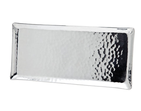 Bandeja rectangular martillada de Godinger, 11x5 pulgadas, ideal para servir y decorar