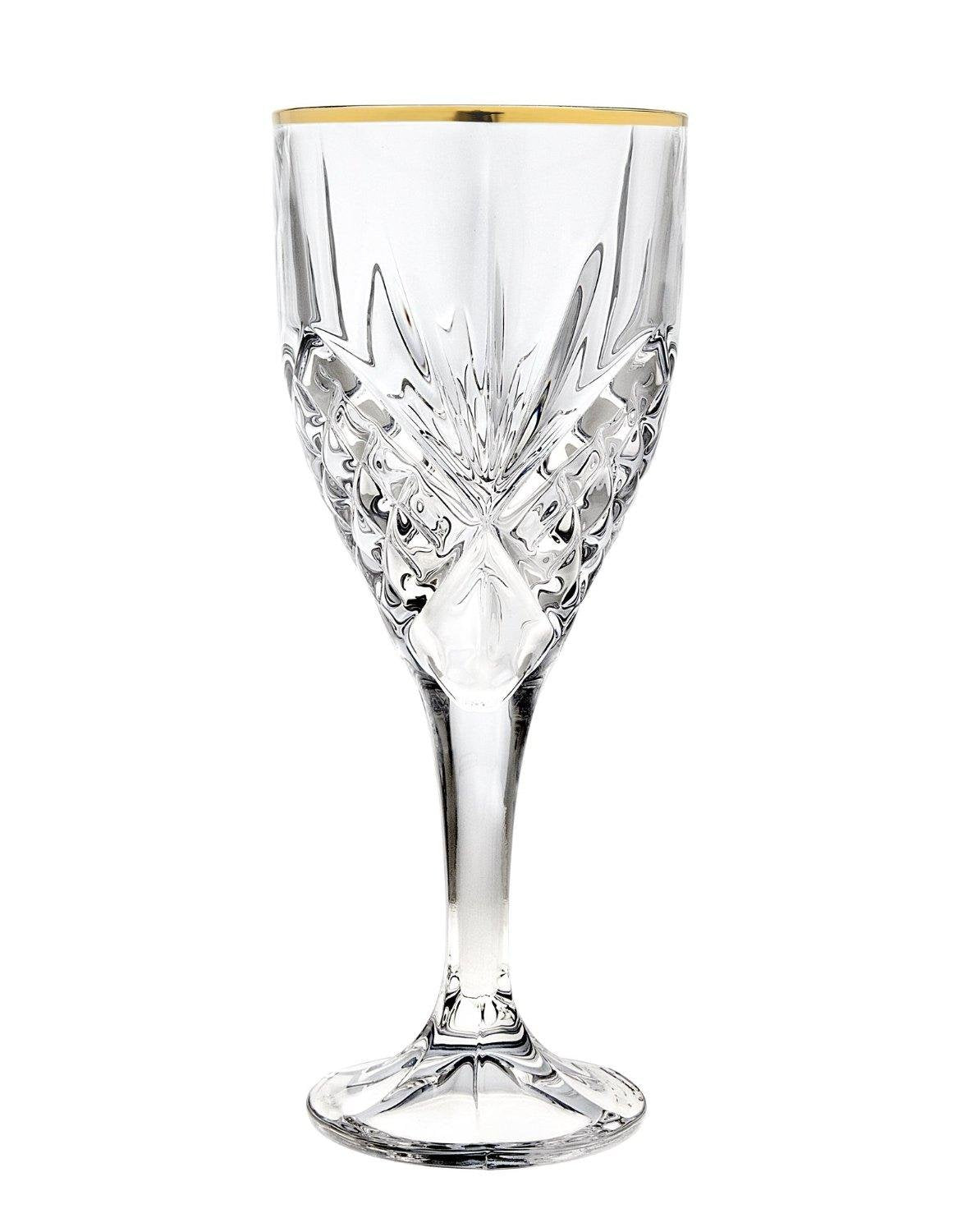 Copa Godinger Dublin 9 onzas con borde dorado, ideal para cenas elegantes