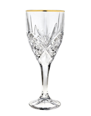 Copa Godinger Dublin 9 onzas con borde dorado, ideal para cenas elegantes