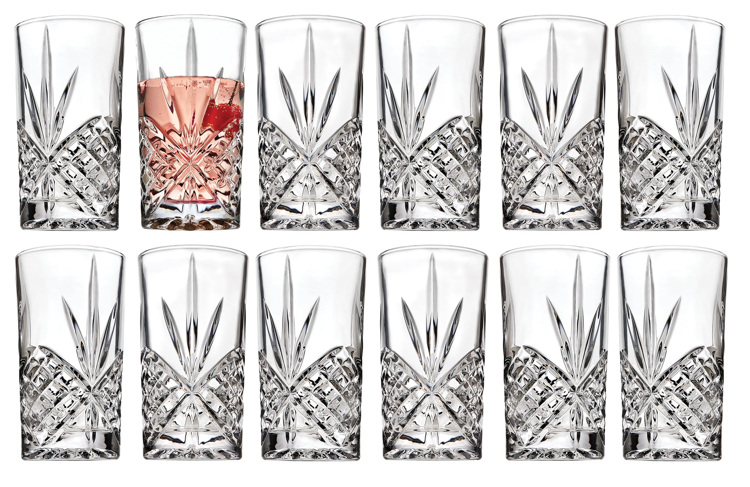 Vaso Dublin de Godinger con grabado estrella para bebidas elegantes.