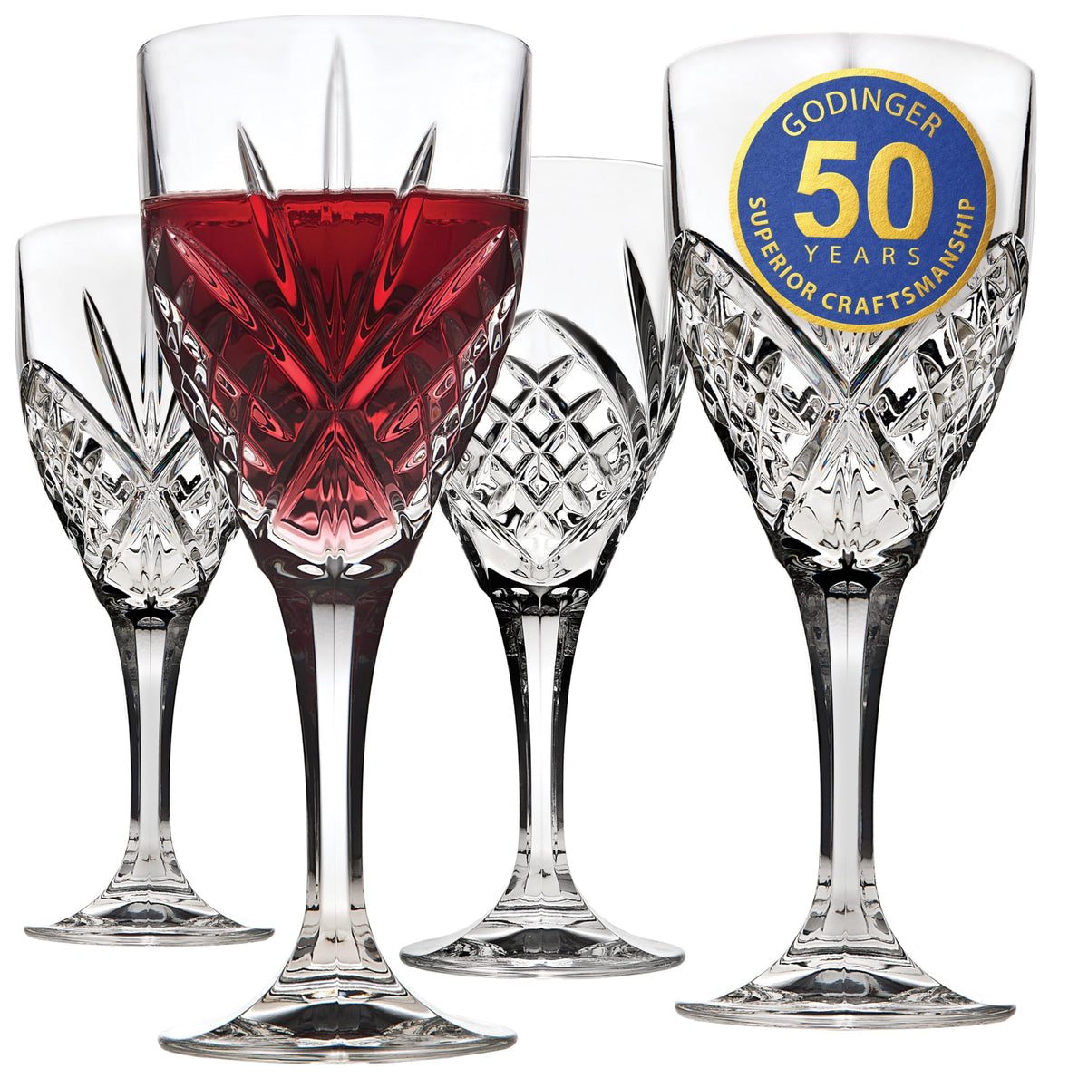 Godinger Dublin copa de vino con tallo, 10 oz, ideal para cenas elegantes.
