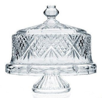 Godinger Dublin Crystal, presentación de pastel con cúpula, ideal para regalos y cenas elegantes.