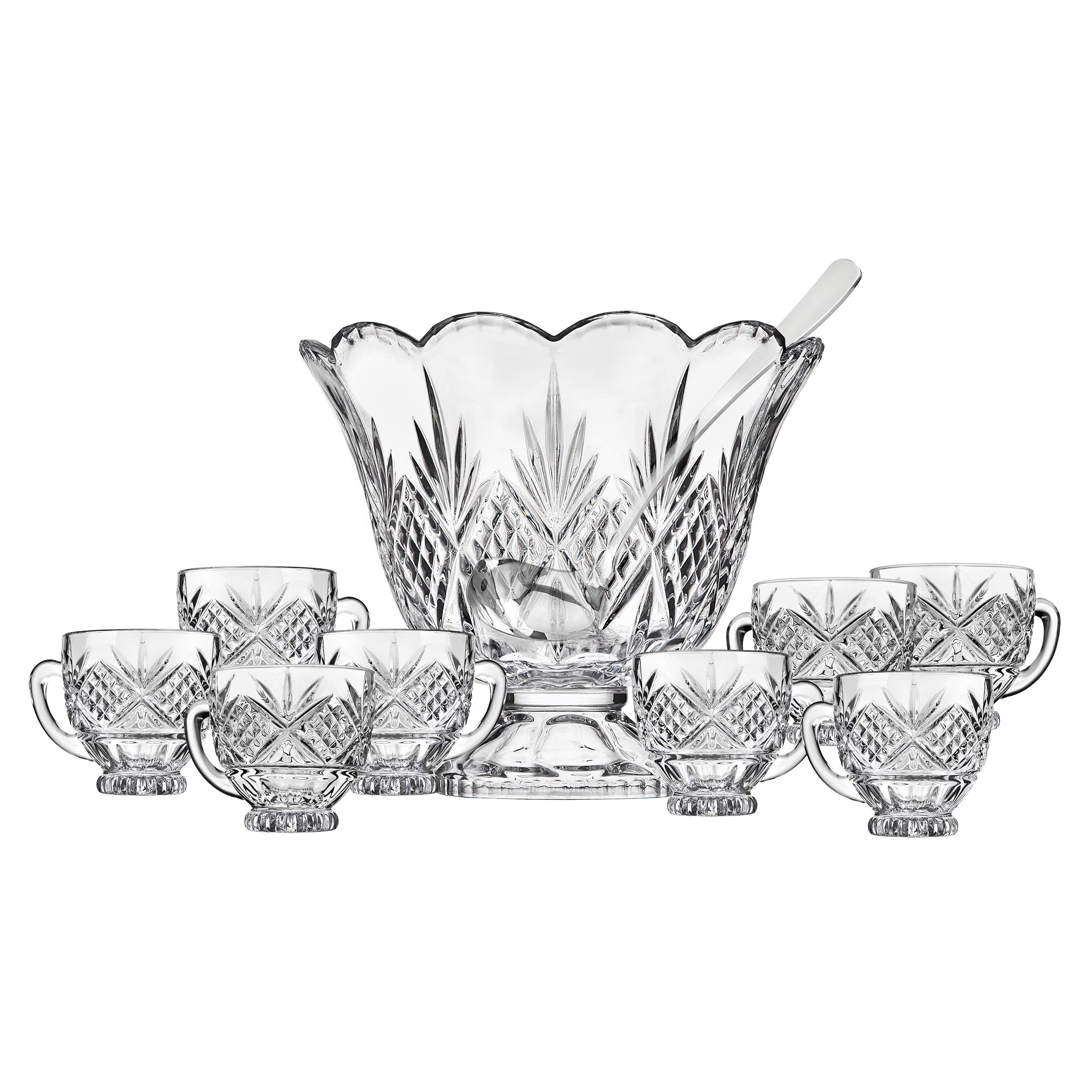 Godinger Dublin tazas de cristal para servir ponche con estilo.