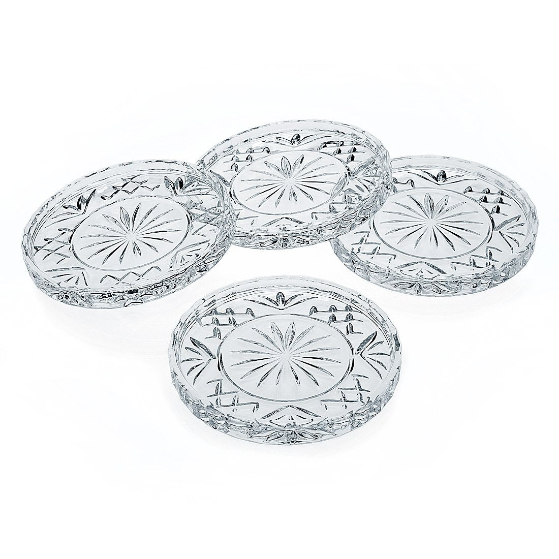 Posavasos de Godinger Dublin en cristal, conjunto cuatro, protegen superficies y añaden estilo.