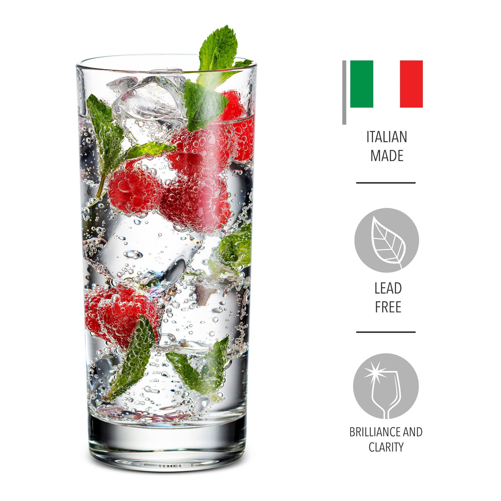 Godinger vaso alto con diseño ergonómico para agarre cómodo.