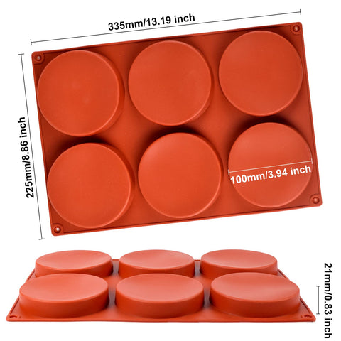 Goensjt molde silicona grande 6 cavidades para hornear, apto para horno y congelador.