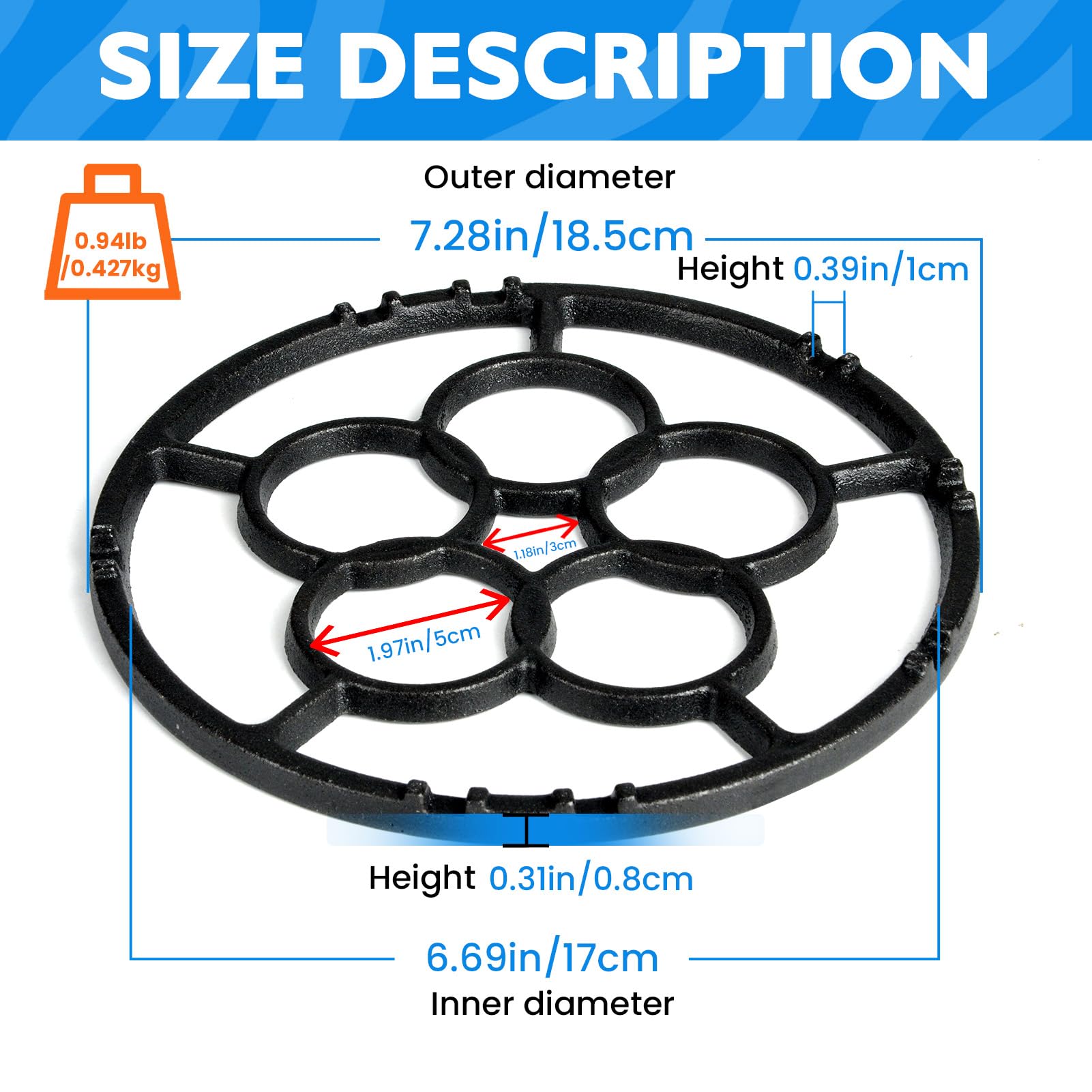 Goespecil trivet cocina protege encimeras del calor al colocar ollas calientes.