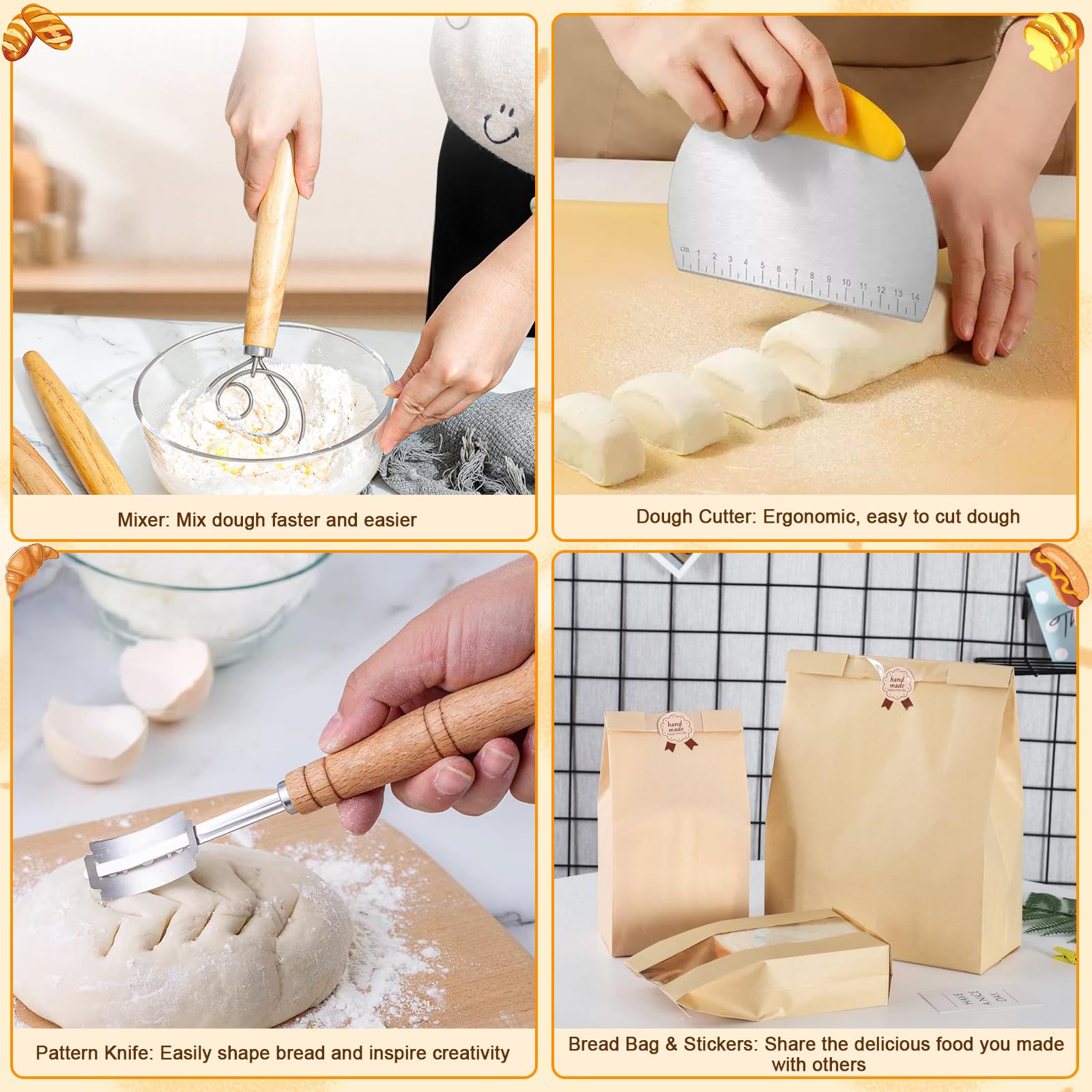Goeveo raspador flexible para masa, facilita el manejo