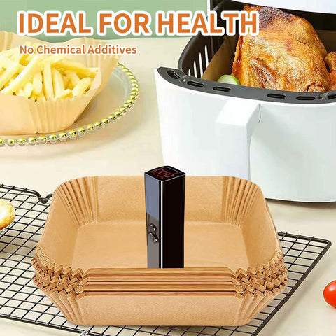 GOFFUGT papel-antiadherente-airfryer-6-3-pulgadas evita que se peguen los alimentos.
