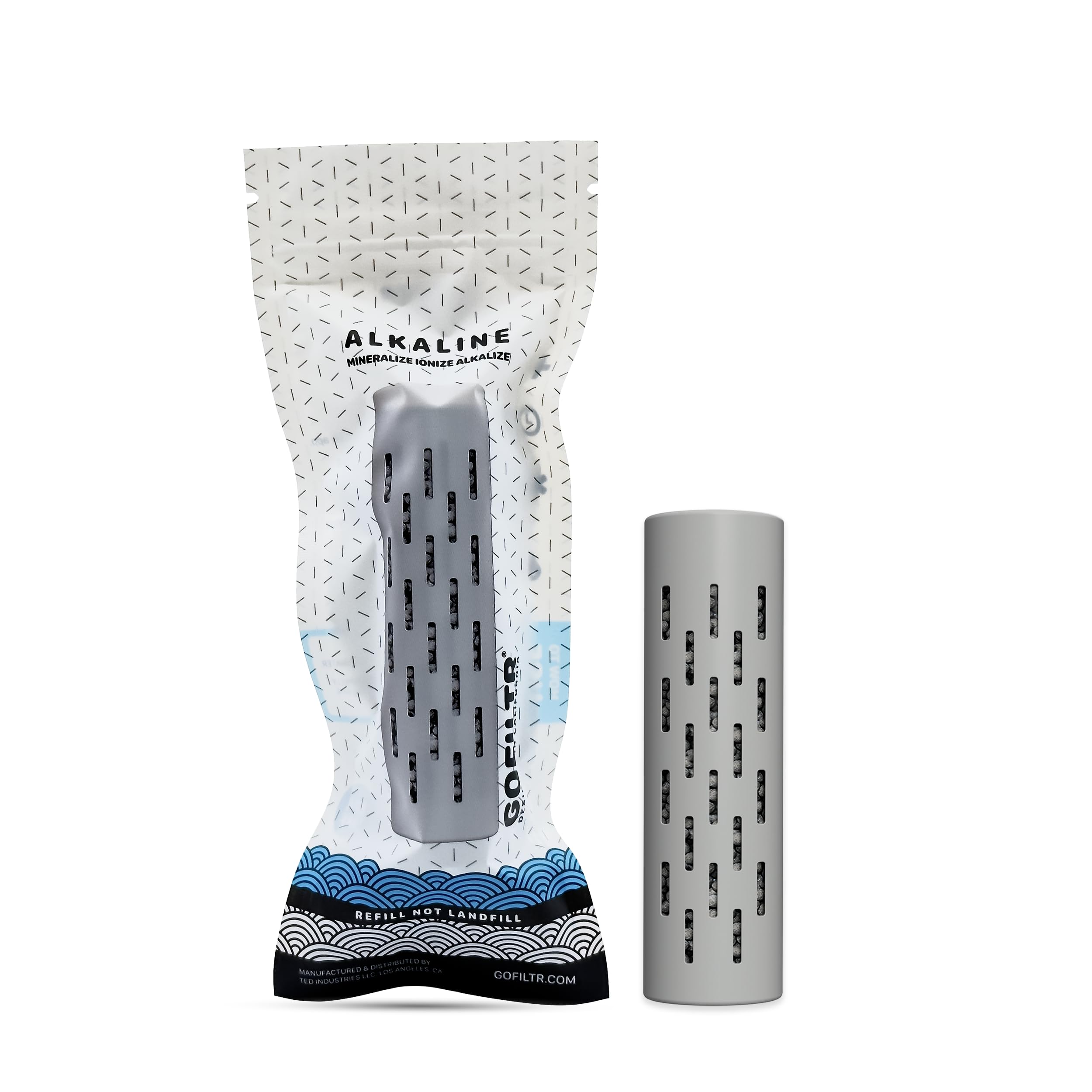 GOFILTR infusor agua alcalina 9.5 pH para botellas reutilizables, hidratación diaria.