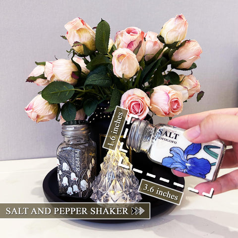 GOFOGOFO sal y pimienta con diseño retro floral, añade encanto a la mesa.