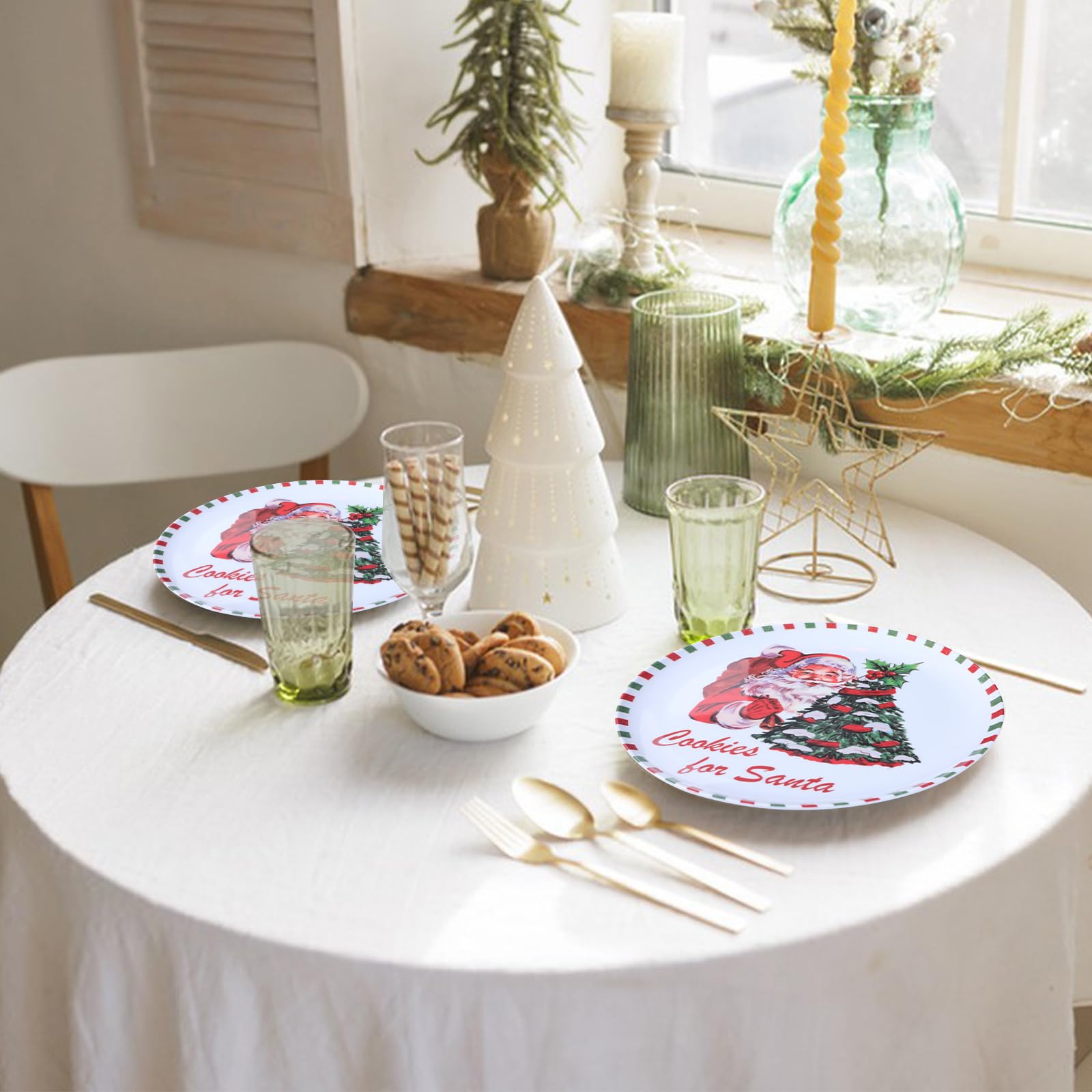 Conjunto de platos Gofunfun, ideal para mesa festiva y decoraciones navideñas.