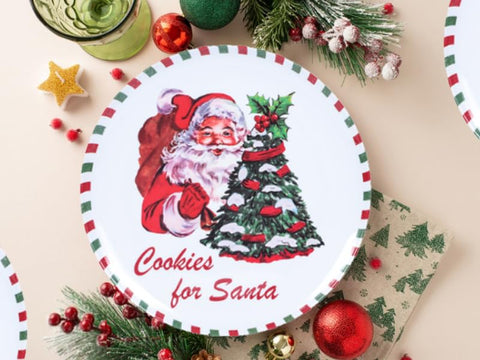 Platos navideños Gofunfun para interior y exterior, aptos para celebraciones al aire libre.