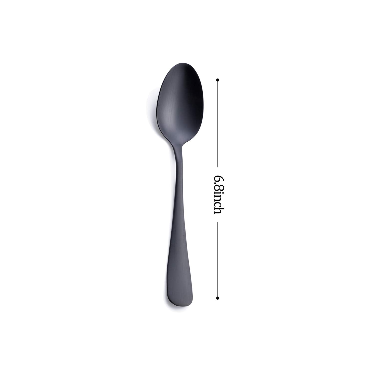 Conjunto de cucharas para postre GoGeiLi negro mate para reuniones.