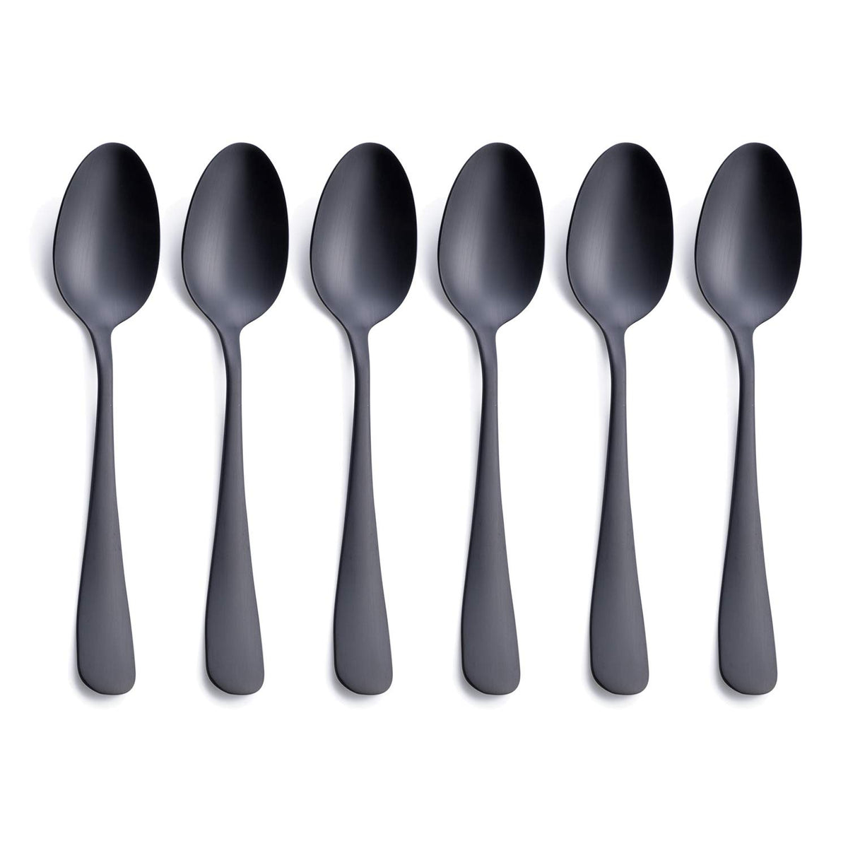 Cuchara para postre GoGeiLi de acabado mate negro, ideal para postres elegantes.