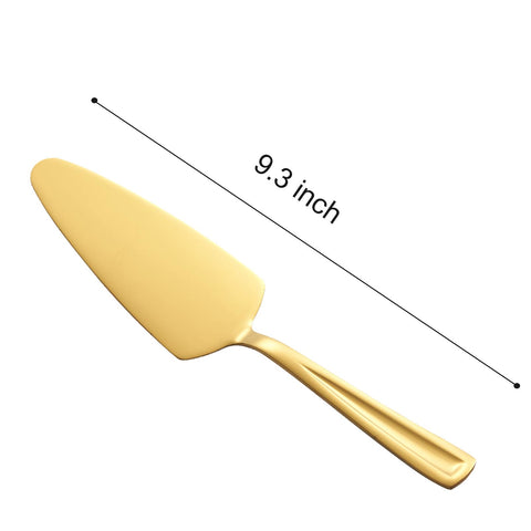 GoGeiLi espátula para pastel dorada con acabado espejo, añade elegancia al servicio.