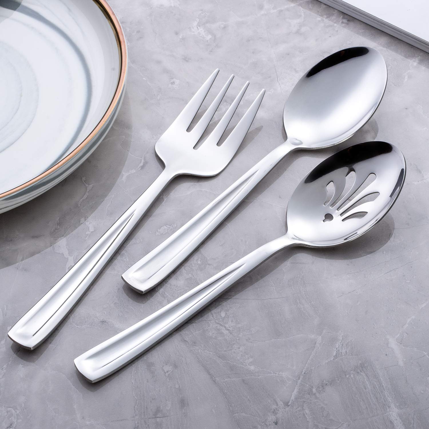 GoGeiLi juego de utensilios para servir, combina con cubertería existente.