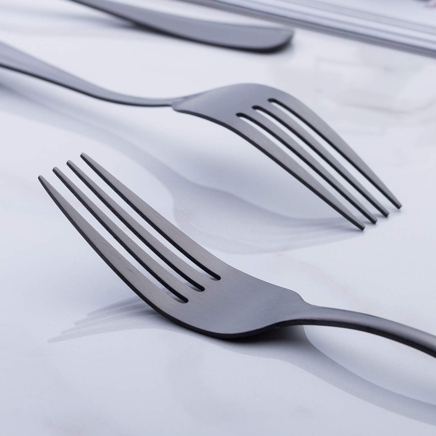 GoGeiLi tenedor cena negro mate, ideal para ensaladas y cenas en mesa familiar.