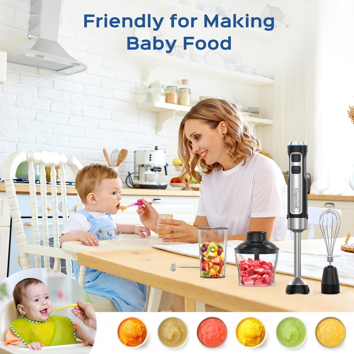 Accesorios Gogocook lavables y aptos para lavavajillas para facilitar la limpieza.