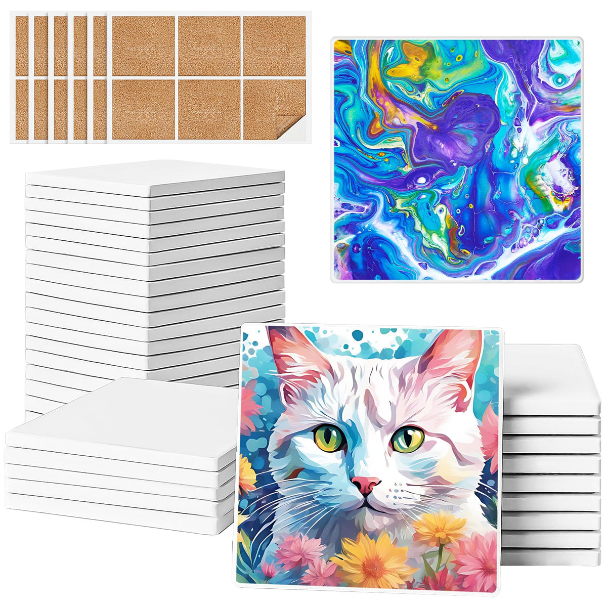 GOH DODD posavasos cerámicos sin esmalte, superficies lisas para manualidades creativas.