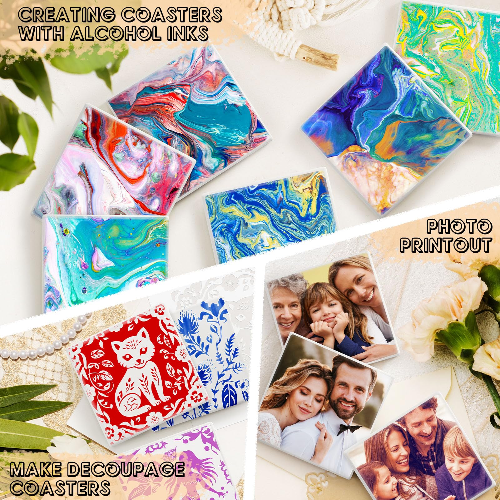 GOH DODD posavasos tamaño 4 pulgadas para artesanía práctica.