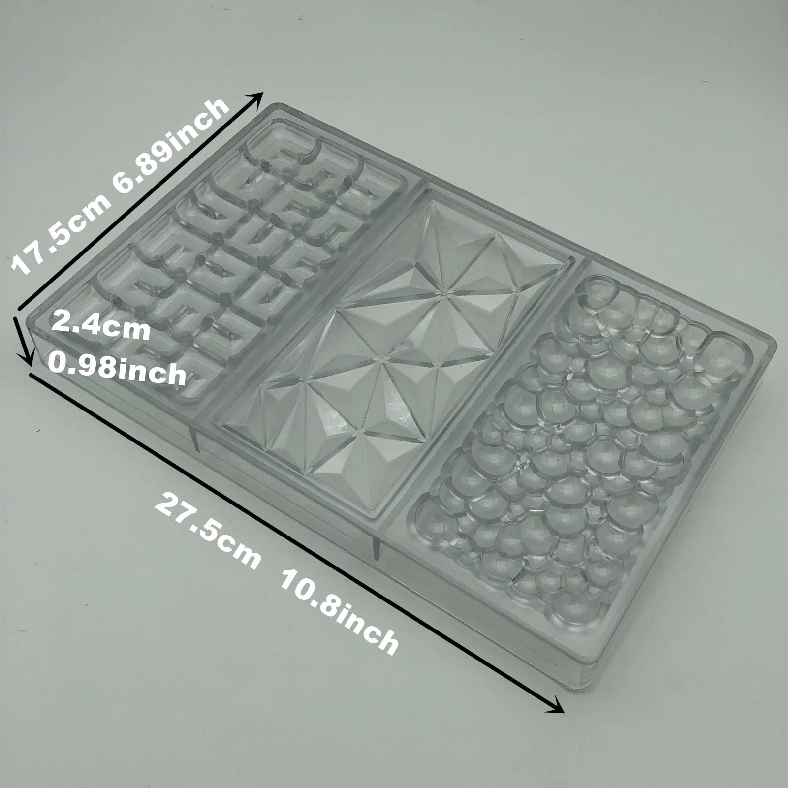 Goldbaking molde chocolate policarbonato alto brillo facilita desmoldado suave.