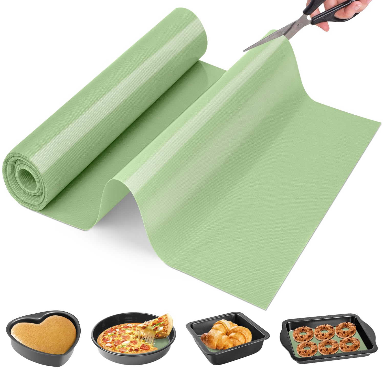 Goldeer esterilla de silicona para hornear: superficie antiadherente para desmoldar fácilmente.