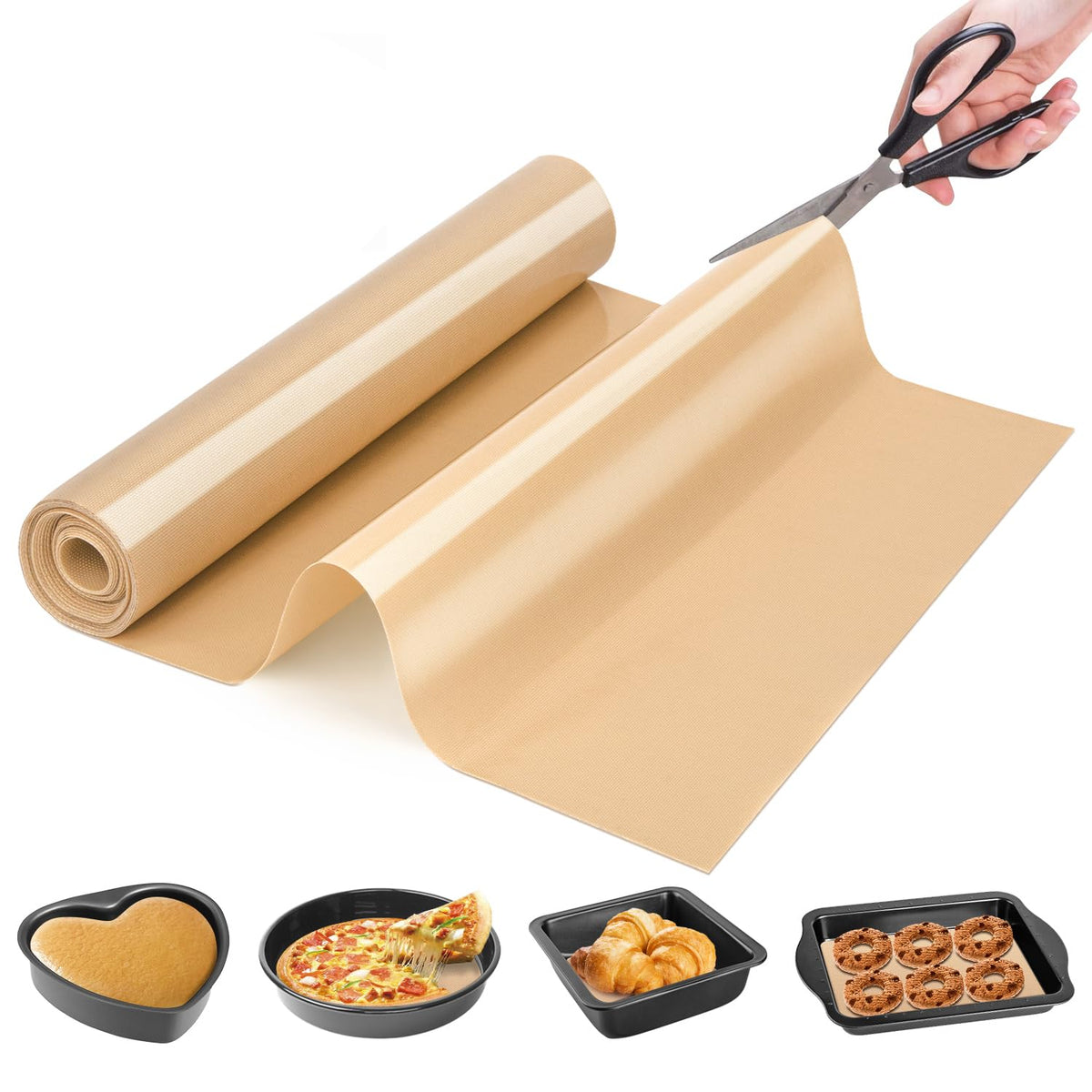 Goldeer tapete de silicona para hornear, superficie antiadherente.
