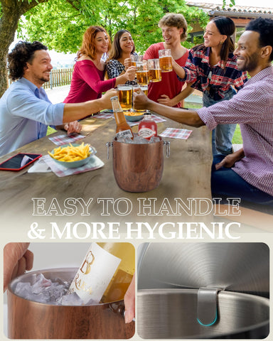 Ideal para fiestas y eventos, enfría cervezas y vinos con estilo.