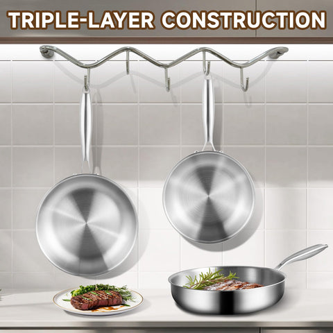 Sartén GOLDEN KEY 12 pulgadas, compatible con inducción para diversas cocinas.
