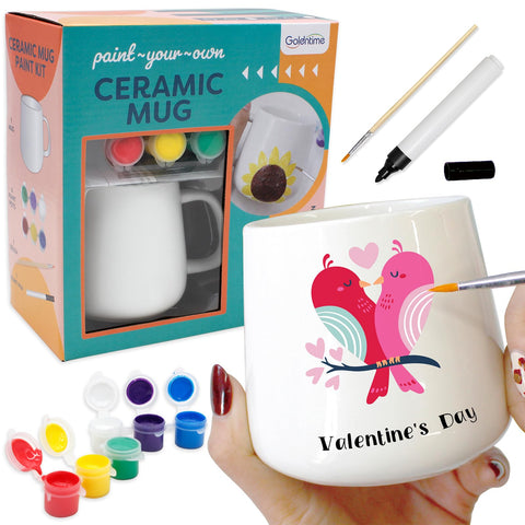 goldentime kit de pintura para tazas: taza blanca para personalizar en casa