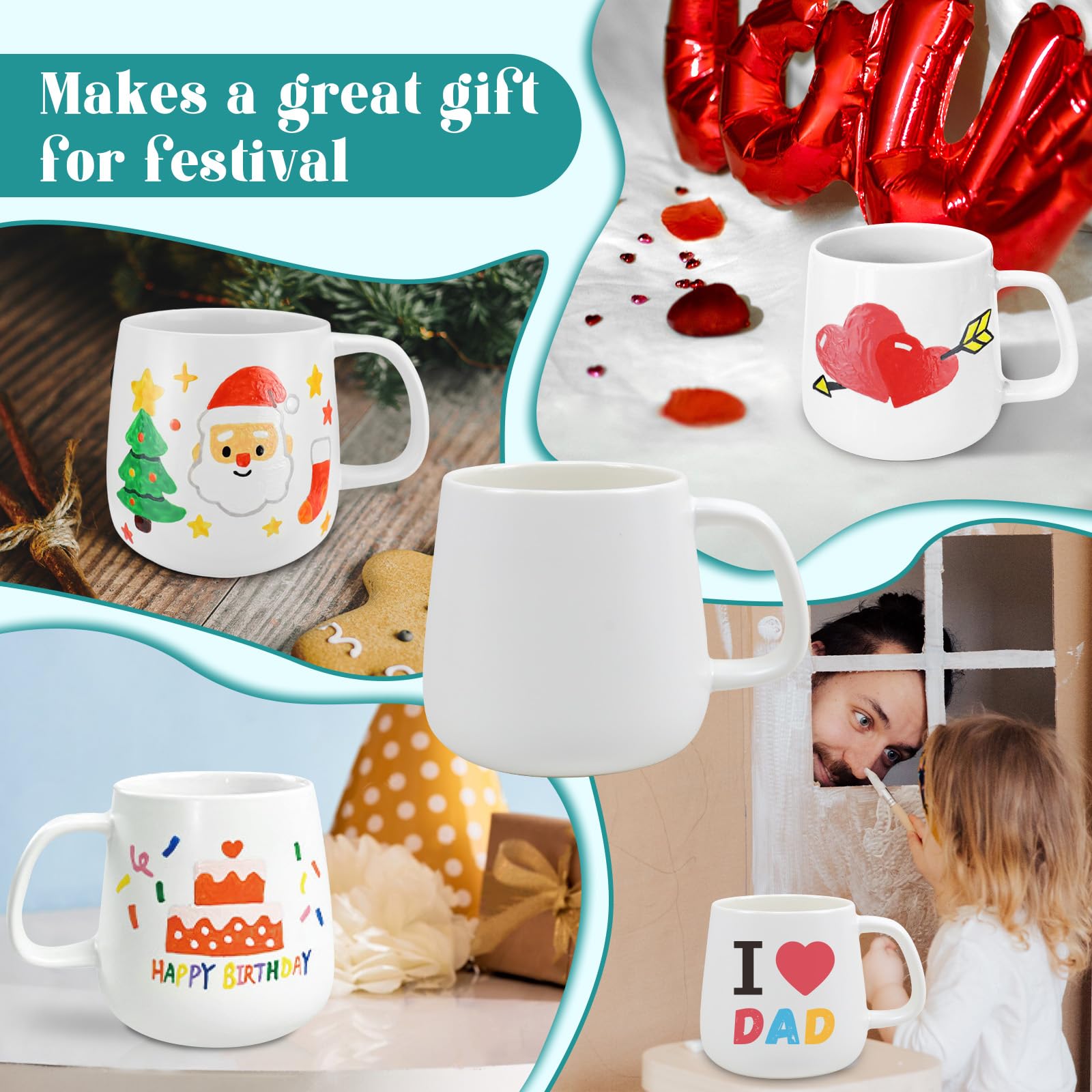 goldentime taza blanca para regalo personalizada lista para pintar
