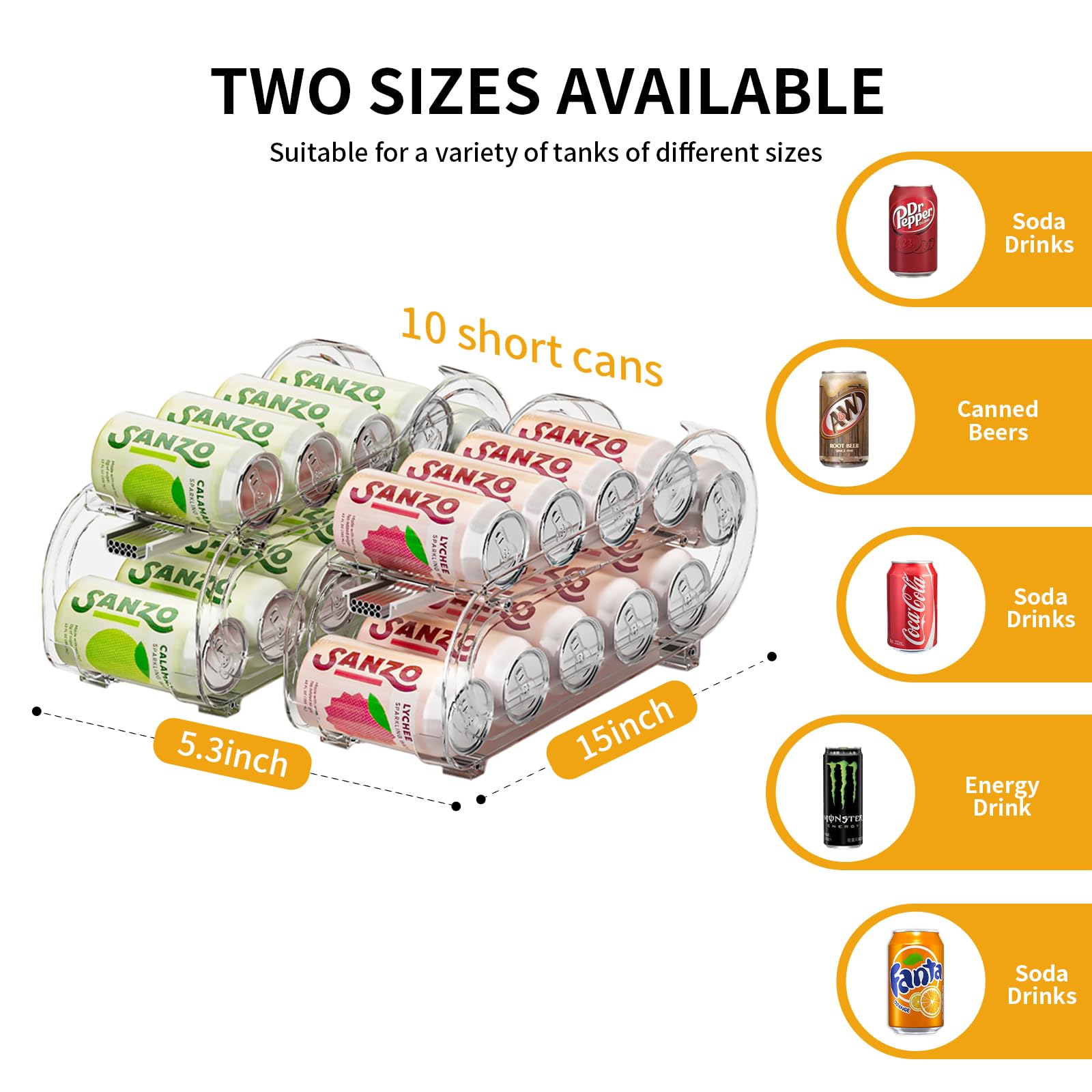 GoldOath estructura doble de latas para latas de 11 a 12 oz, optimiza espacio.