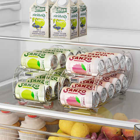 GoldOath organizador de latas para frigorífico con rodamiento automático para acceso rápido.