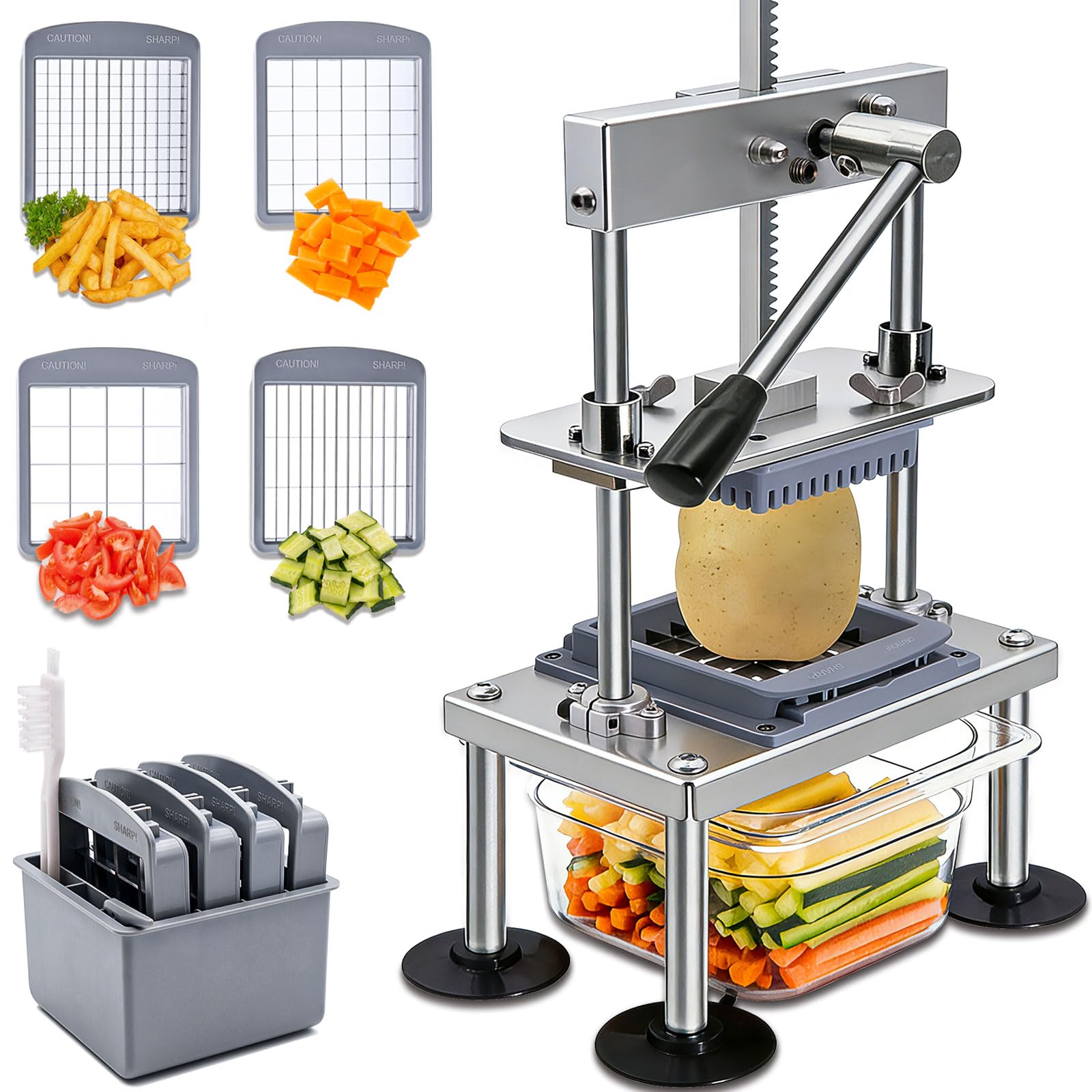 goldtree cortador de patatas profesional con troceado eficiente para cocina